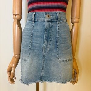 No Boundaries Blue Denim Mini Skirt - Size M (7-9)
